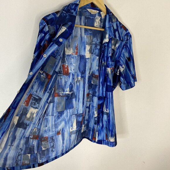 Vintage Capri West Townline 70s Men L Disco Psychedelic Polyester Button Shirt - Picture 4 of 7